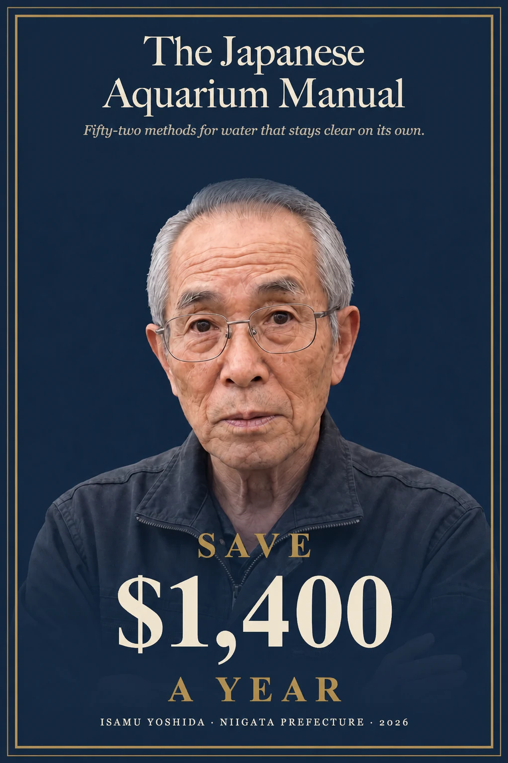 Cover of The Japanese Aquarium Manual by Isamu Yoshida, featuring Save $1,400 a Year